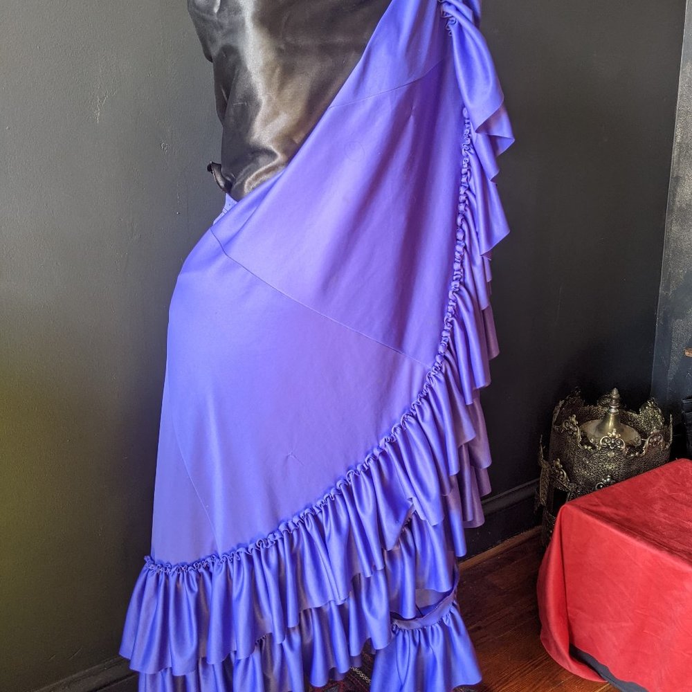 Purple Full Ruffled Flamenco Skirt M